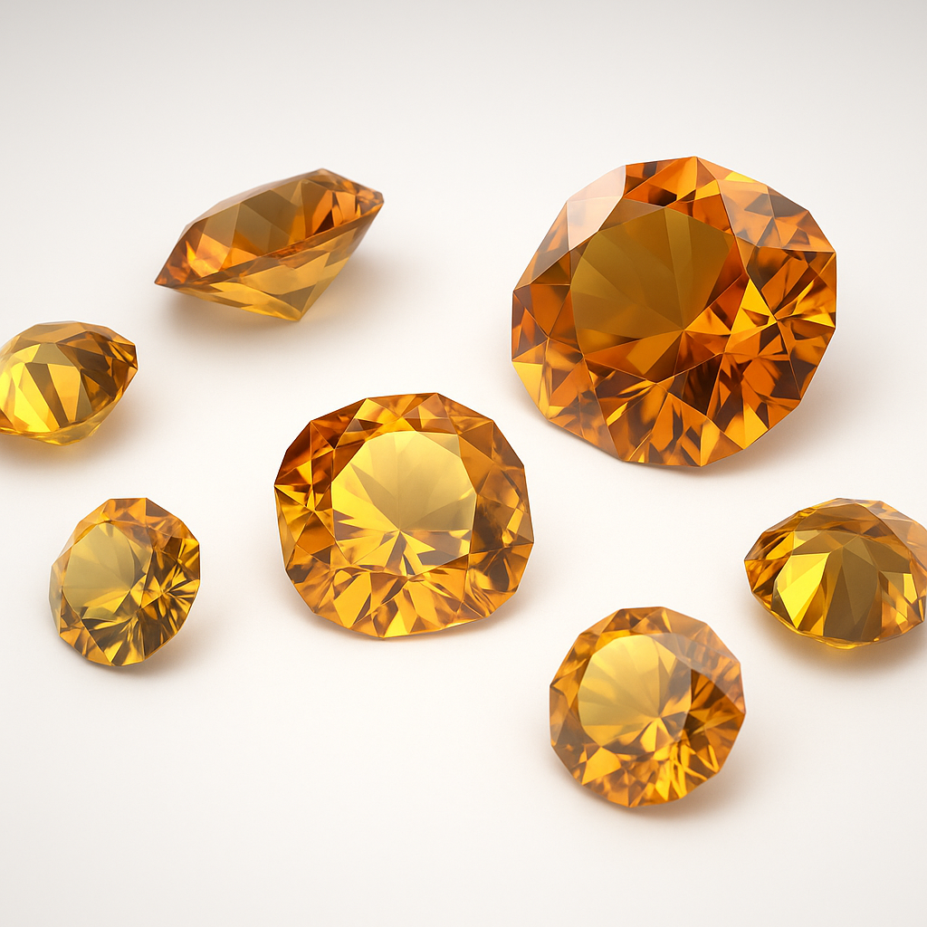 Golden yellow sapphires display