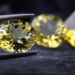 Brilliant yellow gemstone close-up