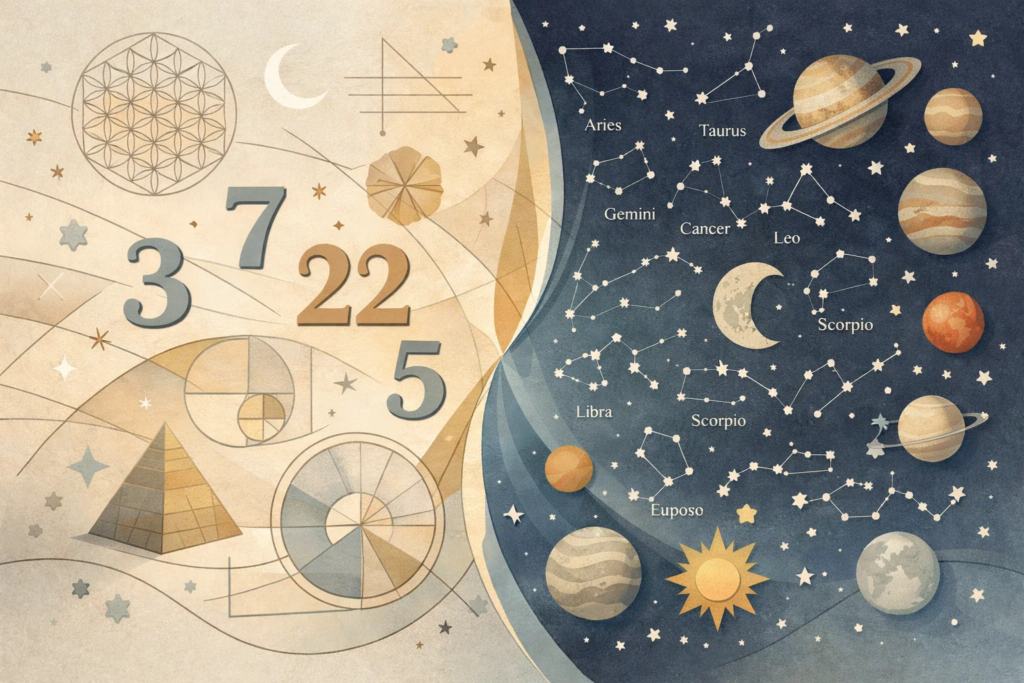 numerology and astrology connection concept