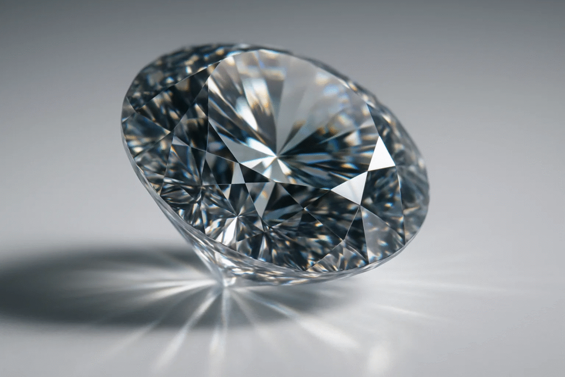 Light bending through gemstone