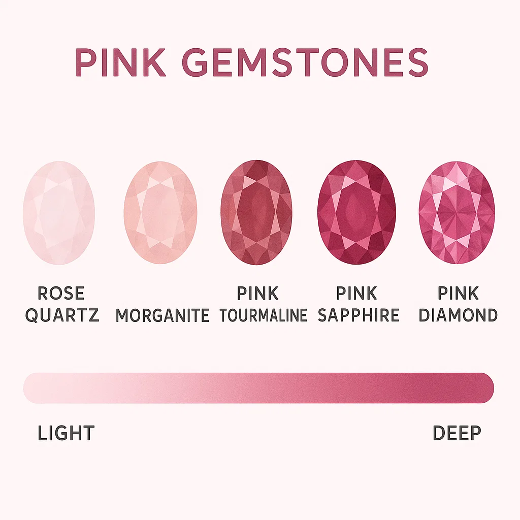 Pink gemstone color chart