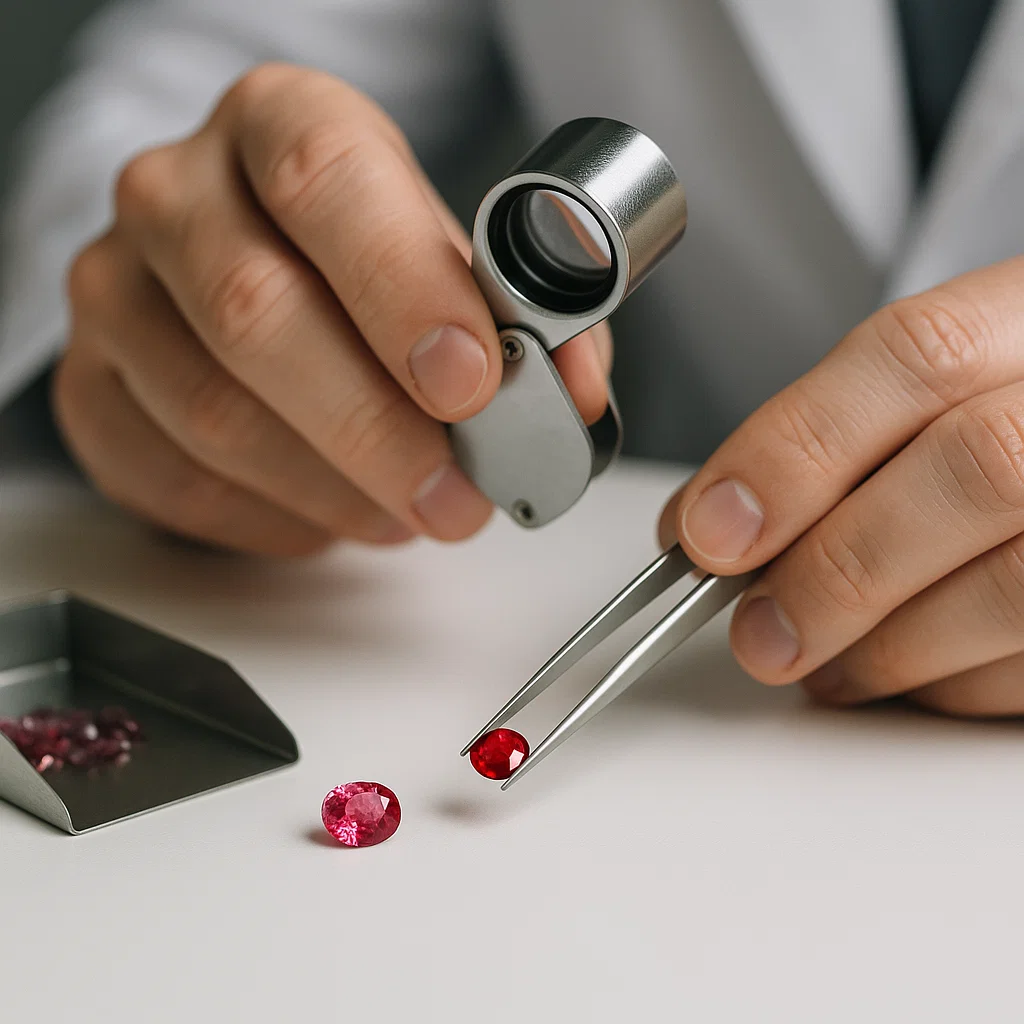 Ruby gemstone in gold ring