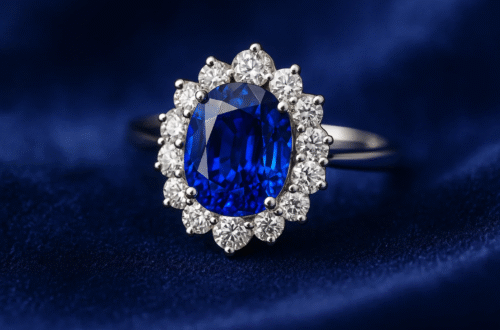 Royal Blue Sapphire engagement ring