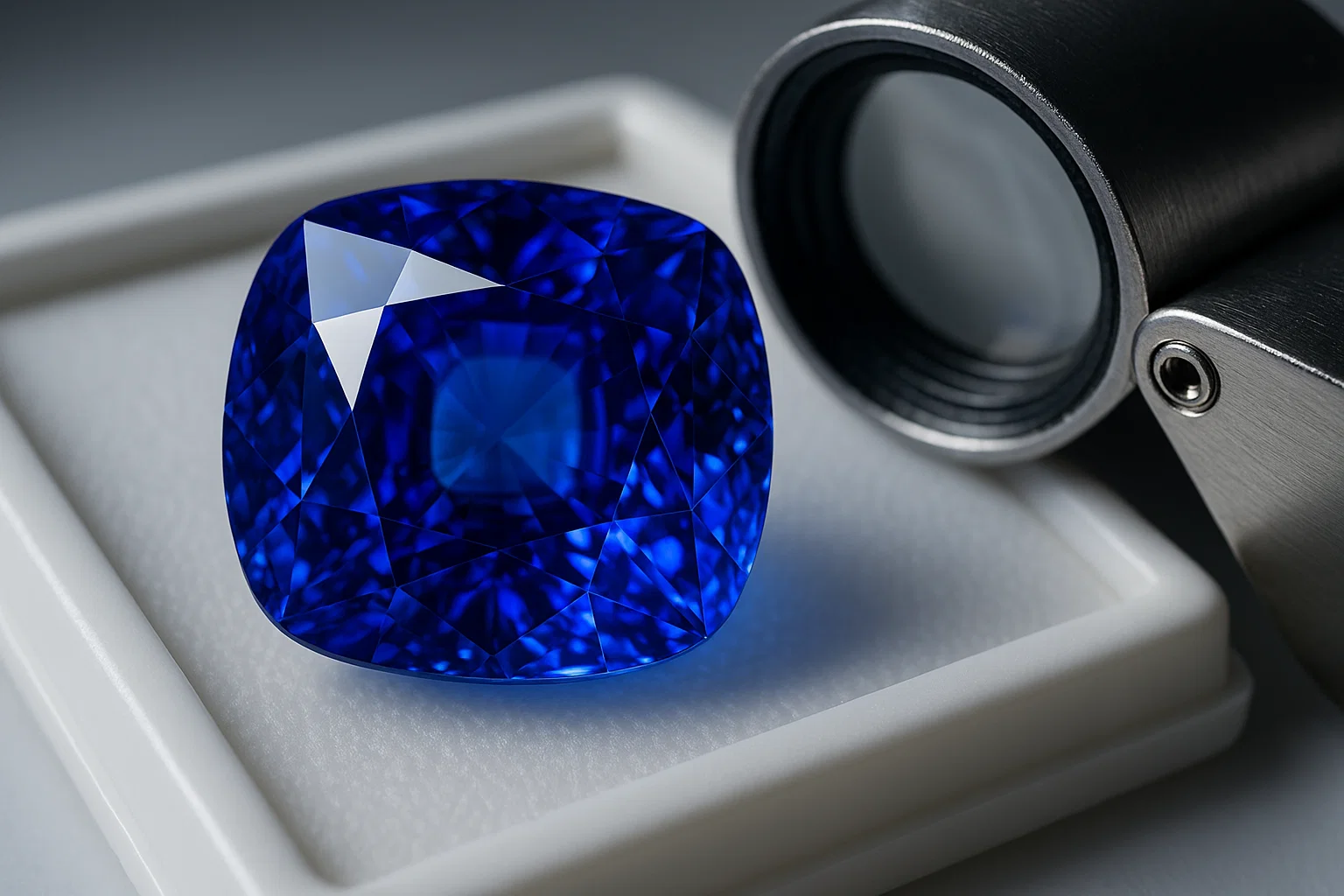Ceylon Blue Sapphire gem close up