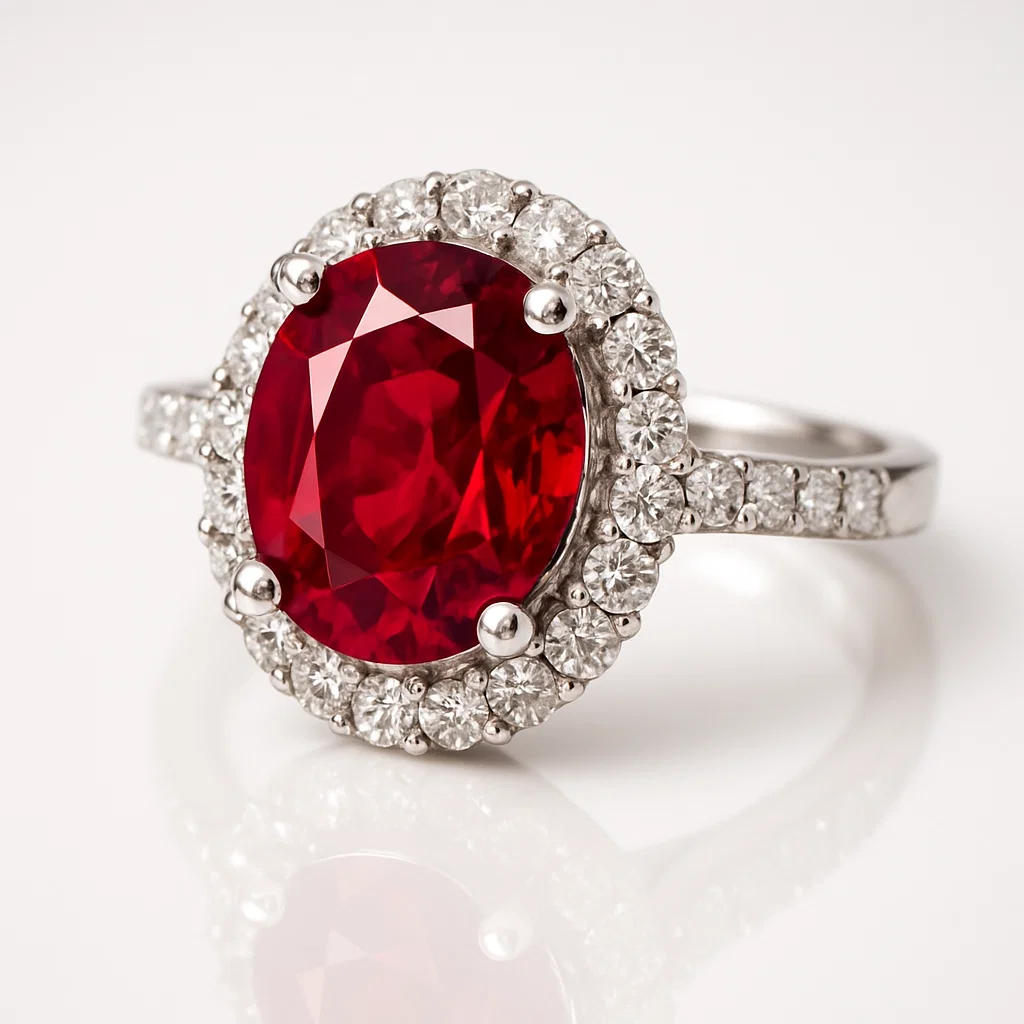 Gemologist testing spinel and ruby