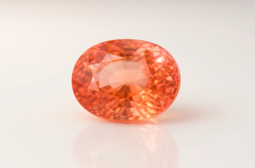 Oval padparadscha sapphire showing lotus color