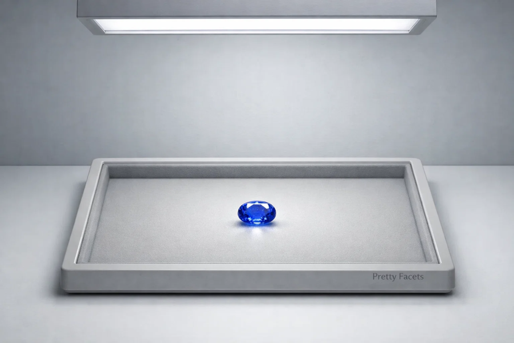 Professional gemstone color evaluation setup